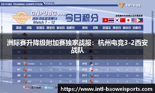 洲际赛升降级附加赛独家战报：杭州电竞3-2西安战队
